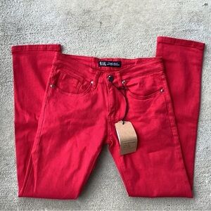 Red brand new jeans